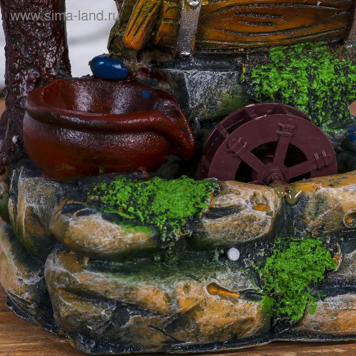 Фонтан Фонтан "Ручей из бочонка" 10х14х18 см (с подсветкой)