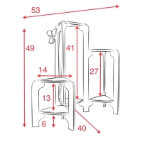 Стойка-полка для цветов треугольная Флора (3 места) Серо-желтая Стойка-полка для цветов треугольная Флора (3 места) Серо-желтая