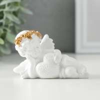 Сувенир полистоун "Белоснежный ангел обнимает сердечко с узорами" 9х4,5х5 см Сувенир полистоун "Белоснежный ангел обнимает сердечко с узорами" 9х4,5х5 см