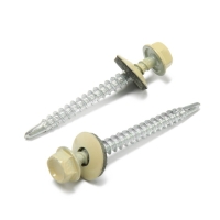 Саморезы кровельные 4,8х50 мм, RAL1014 цвет бежевый, 150 шт. Саморезы кровельные 4,8х50 мм, RAL1014 цвет бежевый, 150 шт.