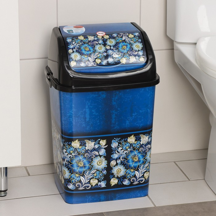 Ведро для мусора «Букет», 18 л, цвет чёрный Ведро для мусора «Букет», 18 л, цвет чёрный