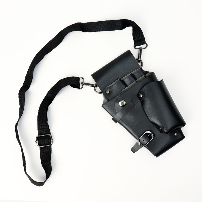 Сумка для мастера, 23 &times; 12 см, длина ремня 119 см, цвет чёрный