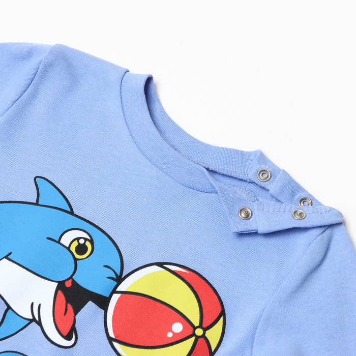 Лонгслив для мальчика, цвет голубой, рост 104 см