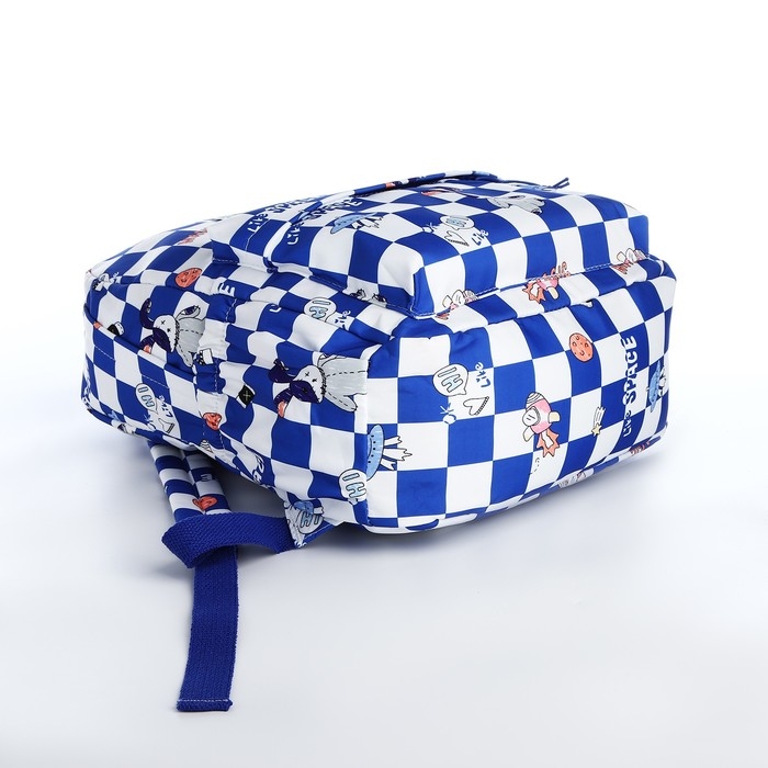 Рюкзак школьный из текстиля на молнии, 3 кармана, цвет синий Рюкзак школьный из текстиля на молнии, 3 кармана, цвет синий