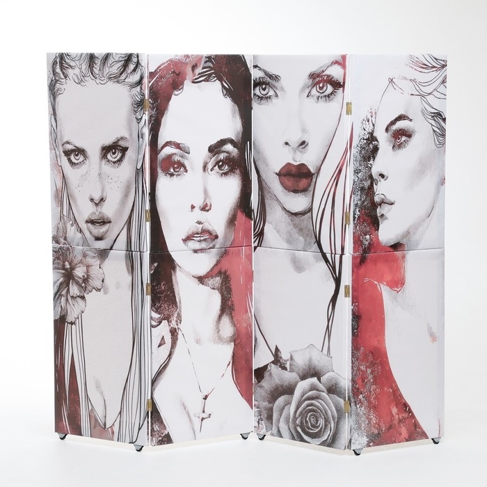 Ширма "Роковые девушки", 200 х 160 см (сборная)