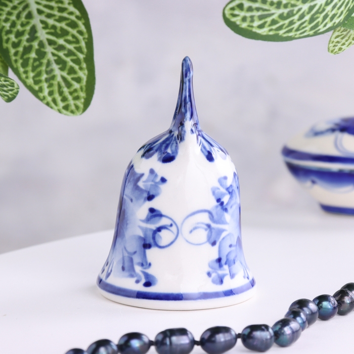 Колокольчик "Рюшечка", гжель