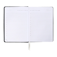 Ежедневник недатированный, A5, 136 листов, кожзам, deVENTE. Prestige,твердая обложка с поролоном, карман, перфорация, ляссе, блок 70%, черный Ежедневник недатированный, A5, 136 листов, кожзам, deVENTE. Prestige,твердая обложка с поролоном, карман, перфорация, ляссе, блок 70%, черный