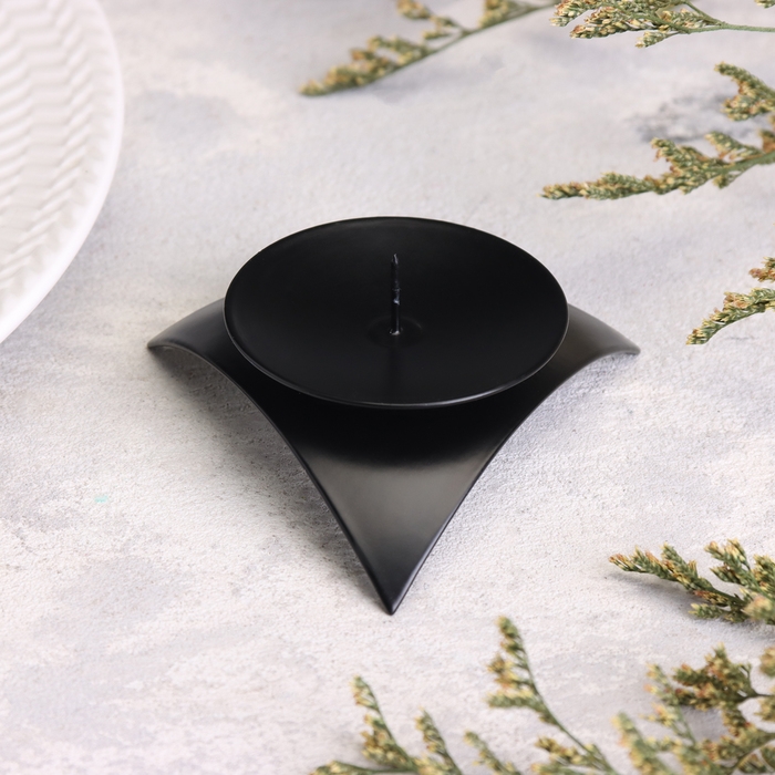 Подсвечник "Звездочка" металл на 1 свечу, 9х3,5 см, черный