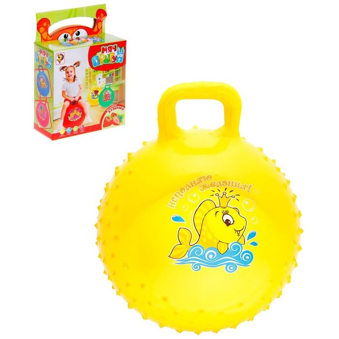 Мяч-прыгун с ручкой &laquo;Сказочные истории&raquo;, массажный, d=45 cм, 350 г, цвета МИКС