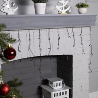 Гирлянда &laquo;Бахрома&raquo; 1.8 х 0.5 м, IP20, тёмная нить, 48 LED, свечение тёплое белое, 8 режимов, 220 В