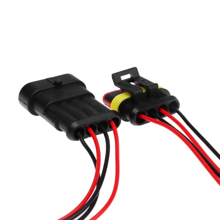 Разъем автомобильный, герметичный штекер-гнездо DJ7041-1.5-11/21, 4 контакта, набор 2 шт Разъем автомобильный, герметичный штекер-гнездо DJ7041-1.5-11/21, 4 контакта, набор 2 шт