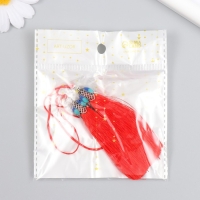 Декор для творчества текстиль "Кисть Падишах" красный набор 2 шт 9х1 см