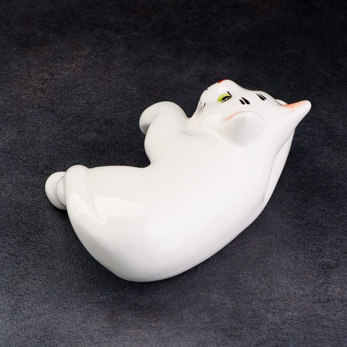 Статуэтка фарфоровая "Кот Васька белый", 17 см