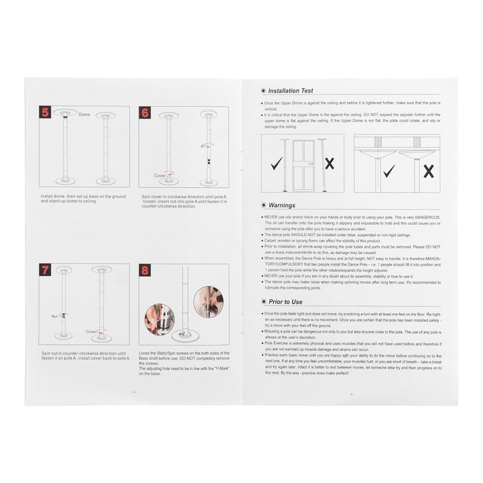 Пилон для танцев, портативный шест, 3.8 м, d-4.5 см Пилон для танцев, портативный шест, 3.8 м, d-4.5 см