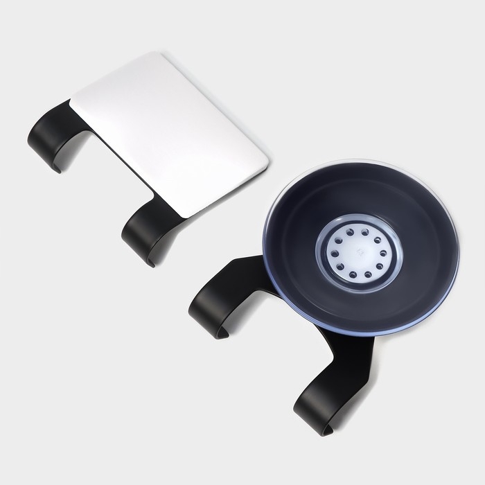 Водосгон из нержавеющей стали с комплектом держателей Raccoon, 25×16 см, цвет чёрный Водосгон из нержавеющей стали с комплектом держателей Raccoon, 25×16 см, цвет чёрный