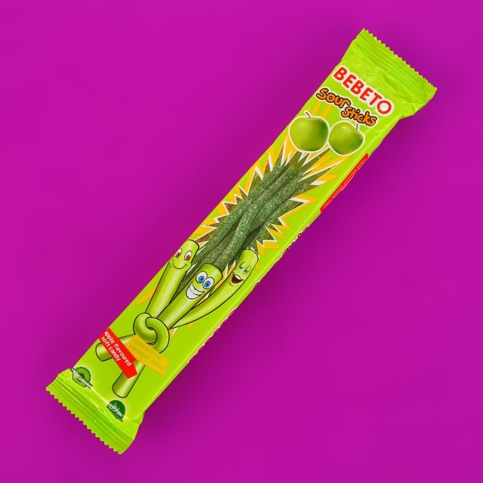 Жевательный мармелад BEBETO SOUR STICKS, со вкусом яблока, 30 г