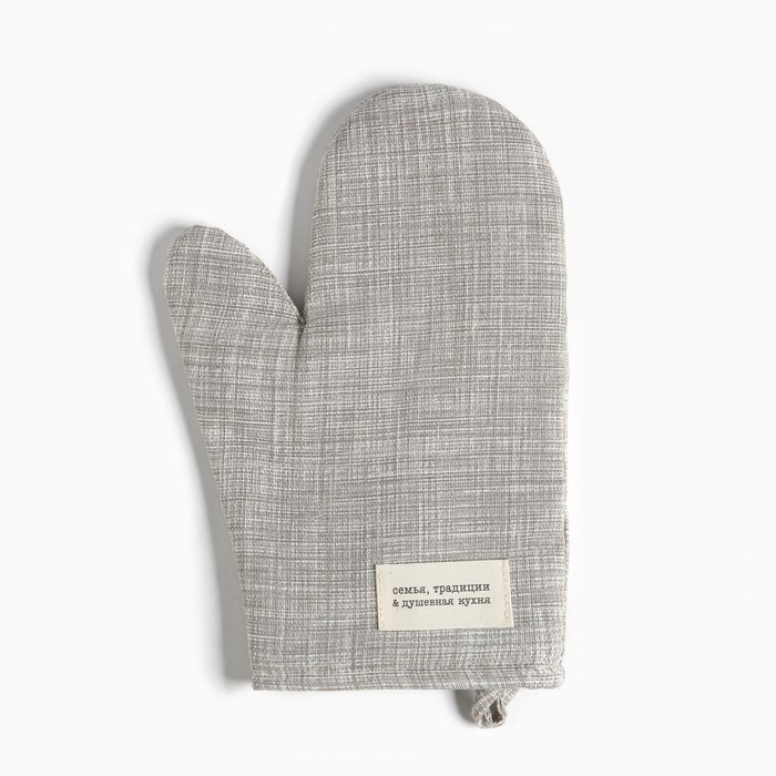 Варежка-прихватка Доляна Варежка-прихватка Доляна "Душевная кухня" 20х28 см, 50% хлопк, 50% п/э, рогожка 158 г/м2