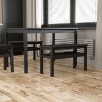 Банкетка,450х330х800,Чёрная/Массив берёзы