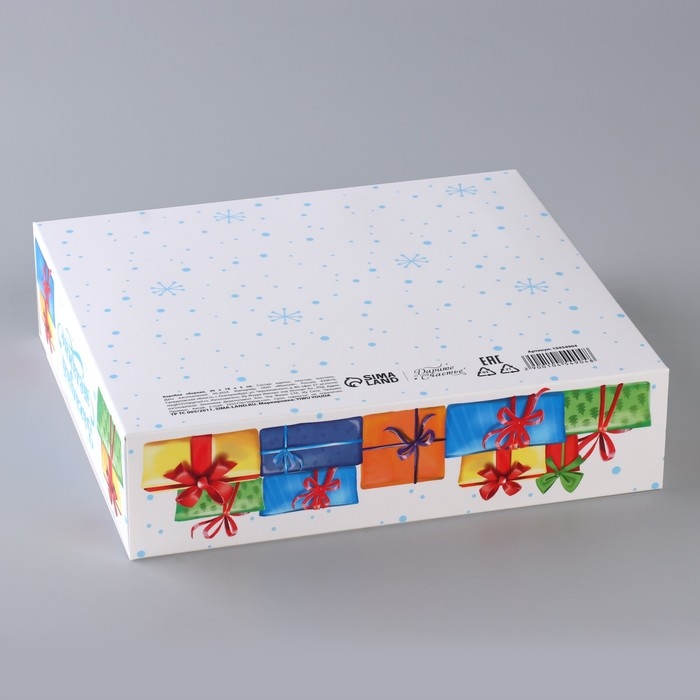 Коробка новогодняя складная &laquo;Новогодний автобус&raquo; 20 х18 х 5 см, Новый год