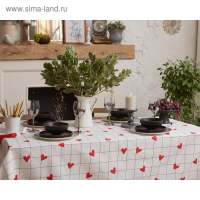 Скатерть "Этель" Love is 149х220см, 100% хлопок, саржа 190 г/м2 Скатерть "Этель" Love is 149х220см, 100% хлопок, саржа 190 г/м2