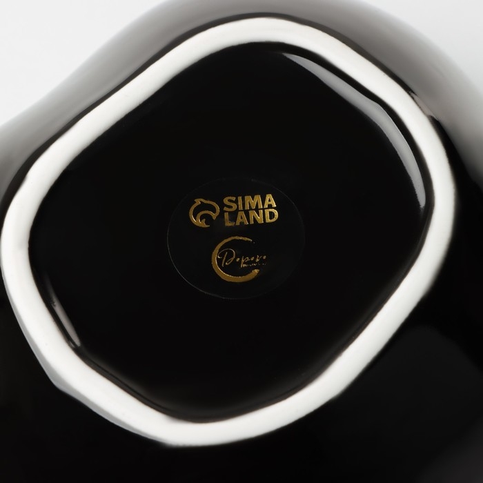 Салатник керамический неровный край &laquo;Синяя&raquo;, 600 мл, 17 см, цвет синий