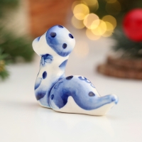 Новый год. Сувенир символ года "Змея Мотя", гжель, 5 см Новый год. Сувенир символ года "Змея Мотя", гжель, 5 см