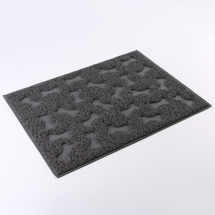 Коврик универсальный под миску и лоток &laquo;&lrm;Косточки&raquo;&lrm;, 30х40 см, серый