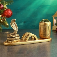 Кашпо - органайзер "Змея Кобра" золото с позолотой Кашпо - органайзер "Змея Кобра" золото с позолотой