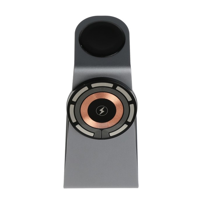 Беспроводное зарядное устройство T3, 3 в 1, 15 Вт + 5 Вт + 5 Вт, MagSafe, серебристое Беспроводное зарядное устройство T3, 3 в 1, 15 Вт + 5 Вт + 5 Вт, MagSafe, серебристое