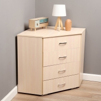 Комод угловой, 780х780х820, молочный дуб