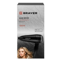 Фен BRAYER 3024BR, 1600 Вт, 2 скорости, 1 температурный режим, концентратор, чёрный Фен BRAYER 3024BR, 1600 Вт, 2 скорости, 1 температурный режим, концентратор, чёрный