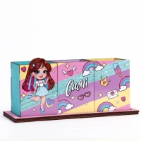 Органайзер для канцелярии &laquo;Сияй&raquo; девочка, 6,5 х 6,5 х 12,2 см
