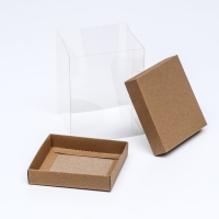 Коробка с PVC Мини 10 X 10 X 12 см "Крафт"