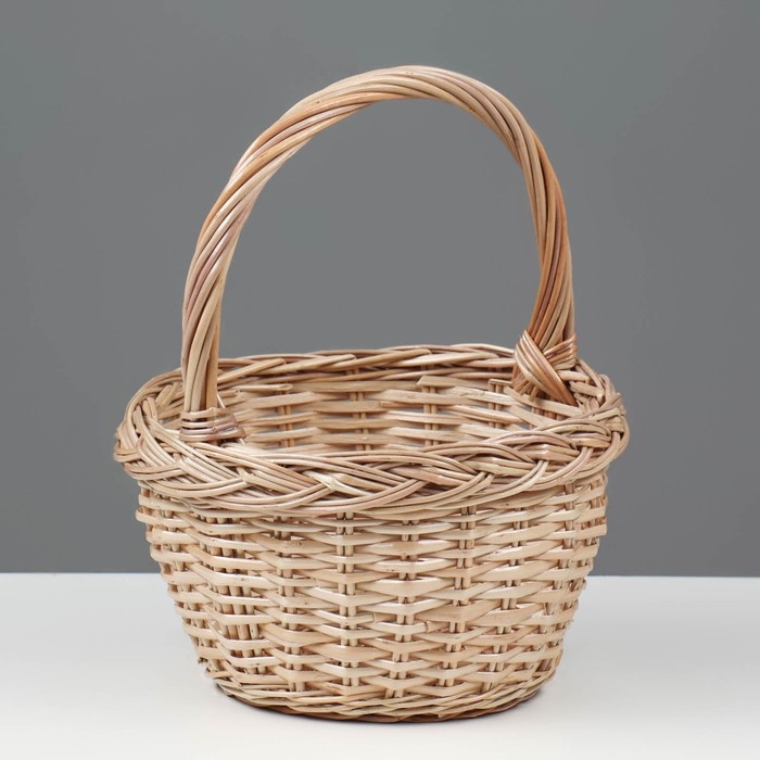 Корзина &laquo;Ягодное лукошко&raquo;, №1, Dдно=12 см, Dверх=20 см, H=12/25 см, ручное плетение, лоза