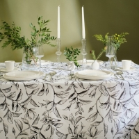 Скатерть Доляна Plant leaves 146х180 см, 100% хл, рогожка 164 г/м2 Скатерть Доляна Plant leaves 146х180 см, 100% хл, рогожка 164 г/м2