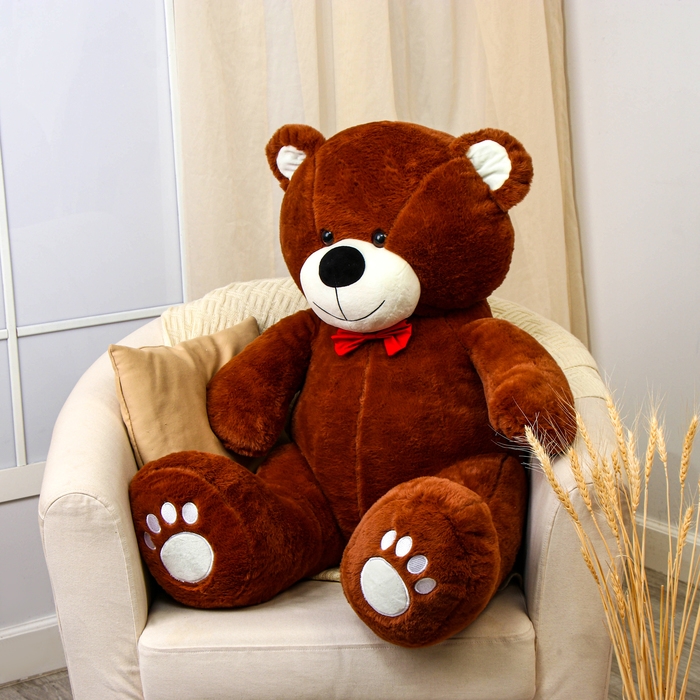 Мягкая игрушка «Медведь» с красным бантиком, 90 см Мягкая игрушка «Медведь» с красным бантиком, 90 см