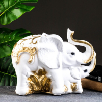 Копилка "Слон со слонёнком" золотой, 16х33х25см МИКС Копилка "Слон со слонёнком" золотой, 16х33х25см МИКС