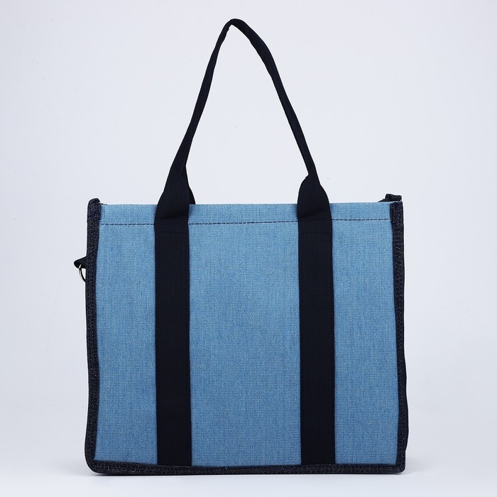 Сумка женская шопер без застёжки, с подкладкой, длинный ремень, цвет синий Сумка женская шопер без застёжки, с подкладкой, длинный ремень, цвет синий