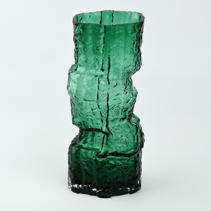 Ваза для цветов &laquo;Маунтин грин&raquo; из зеленого стекла 30&times;13&times;13 см