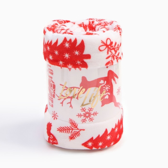 Плед LoveLife &laquo;Новогодний лес&raquo; 150х200 см,100% п/э, велсофт 280 гр/м2