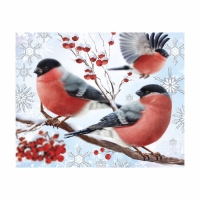 Алмазная мозаика на новый год с частичным заполнением &laquo;Снегири&raquo;, 20 х 25 см, новогодний набор для творчества