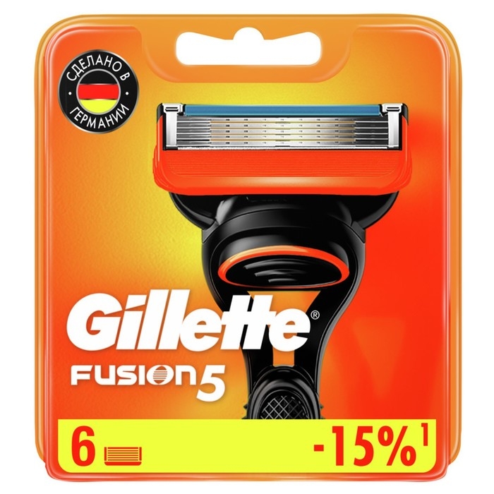 Сменные кассеты Gillette Fusion, 5 лезвий, 6 шт