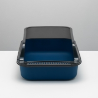 Туалет с прозрачными бортами с совком и фильтром, 40 х 28 х 16 см, синий