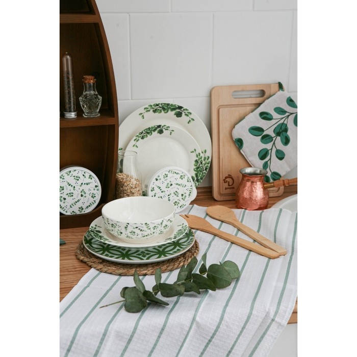 Набор кухонный Доляна &laquo;Эвкалипт": варежка 20х27 см, прихватка 19х19 см, 100% хлопок