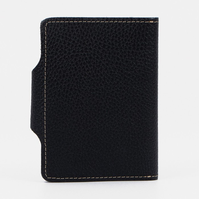 Обложка на кнопке, для автодокументов и паспорта, цвет чёрный