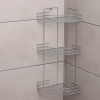 Полка для ванной угловая 3-х ярусная, 20,5&times;20,5&times;52 см, цвет хром