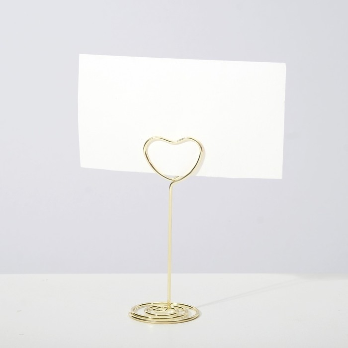 Ценникодержатель с зажимом «Сердце», 3,3×3,3×8,3 см, цвет золото Ценникодержатель с зажимом «Сердце», 3,3×3,3×8,3 см, цвет золото