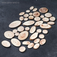 Набор из спилов дерева "Сосновый", набор 40 шт, 4 вида спилов