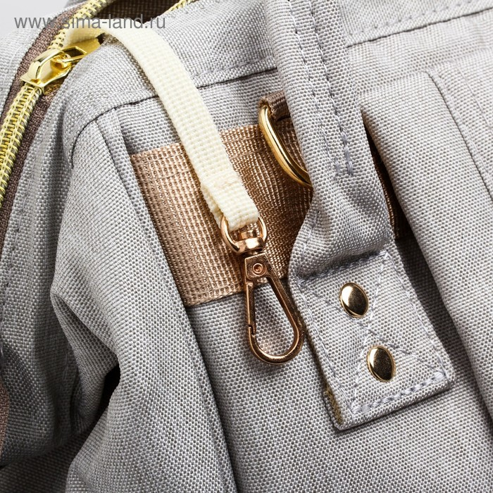 Сумка рюкзак для мамы и малыша с термокарманом, термосумка - портфель, цвет серый/зеленый Сумка рюкзак для мамы и малыша с термокарманом, термосумка - портфель, цвет серый/зеленый