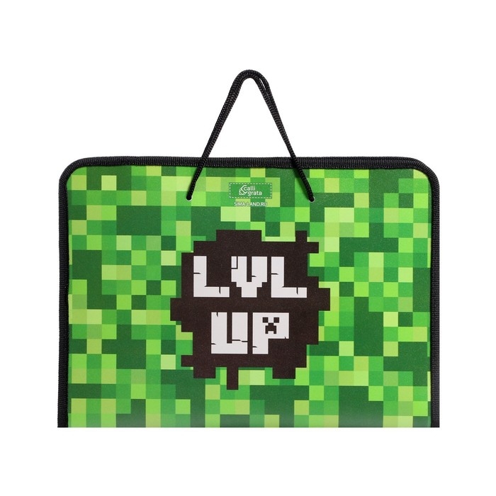 Папка для труда А4 с ручками, 325 х 230 х 25 мм, молния вокруг, откидная планка, пластиковая, ПТР-6 Calligrata Папка для труда А4 с ручками, 325 х 230 х 25 мм, молния вокруг, откидная планка, пластиковая, ПТР-6 Calligrata "Пиксели"